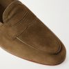 Polperro Leather-Trimmed Suede Penny Loafers - CU Polperro Leather-Trimmed Suede Penny Loafers - CU