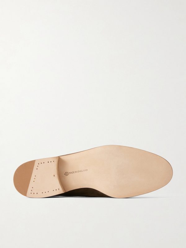 Polperro Leather-Trimmed Suede Penny Loafers - E1 Polperro Leather-Trimmed Suede Penny Loafers - E1