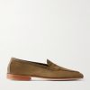 Polperro Leather-Trimmed Suede Penny Loafers Polperro Leather-Trimmed Suede Penny Loafers