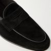Polperro Leather-Trimmed Suede Penny Loafers - CU