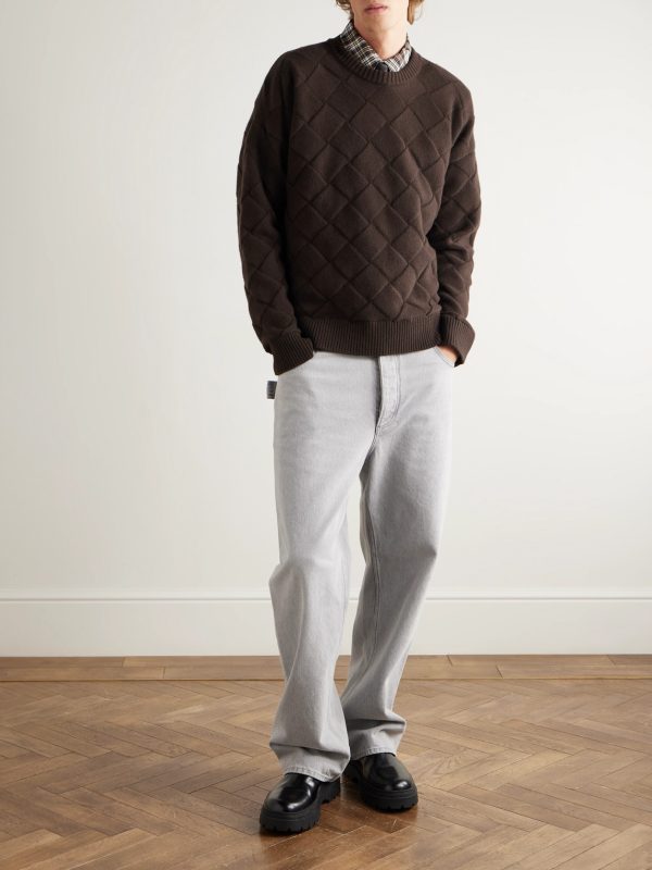 Intrecciato Wool-Blend Sweater - OU Intrecciato Wool-Blend Sweater - OU