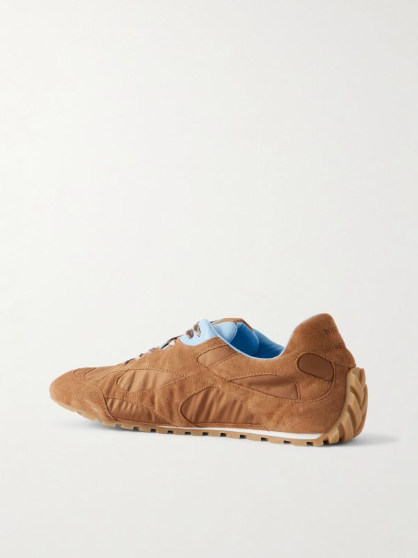 Orbit Leather and Shell-Trimmed Suede Sneakers - BK Orbit Leather and Shell-Trimmed Suede Sneakers - BK