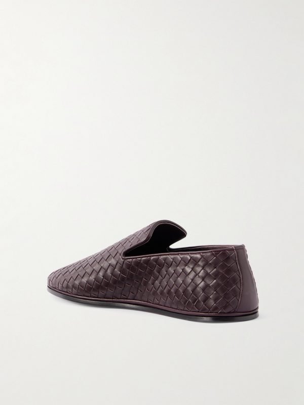 Intrecciato Full-Grain Leather Slippers - BK Intrecciato Full-Grain Leather Slippers - BK