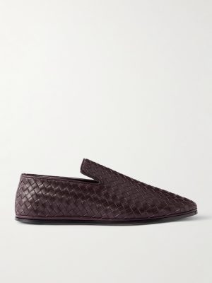 Intrecciato Full-Grain Leather Slippers