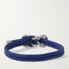 Braided Leather and Sterling Silver Bracelet - BK