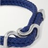Braided Leather and Sterling Silver Bracelet - CU