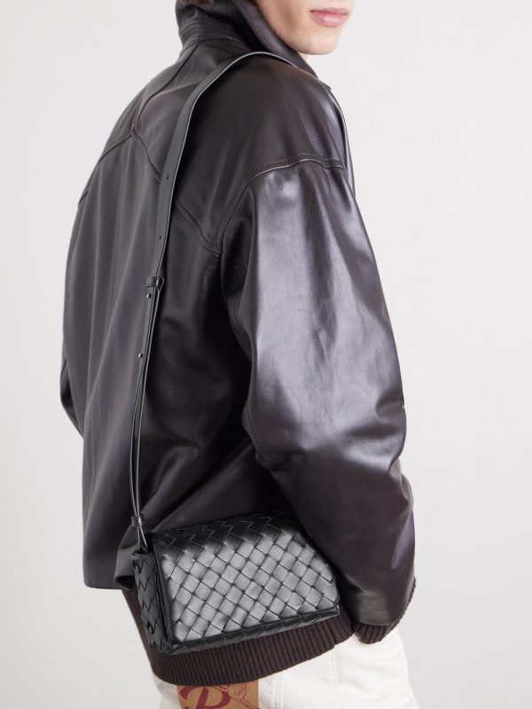 Intrecciato Leather Messenger Bag - FR Intrecciato Leather Messenger Bag - FR