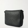 Intrecciato Leather Messenger Bag - BK Intrecciato Leather Messenger Bag - BK