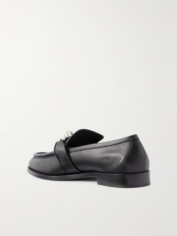 Astaire Knot-Detailed Leather Loafers - BK