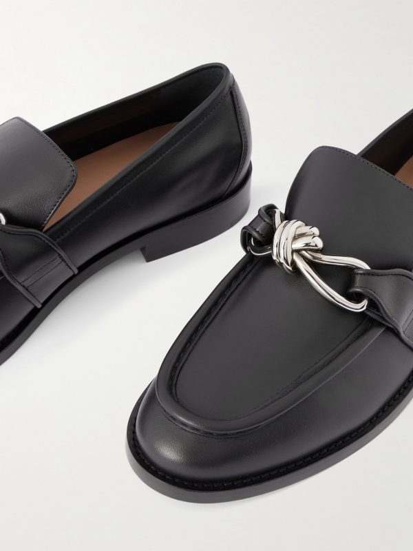 Astaire Knot-Detailed Leather Loafers - CU