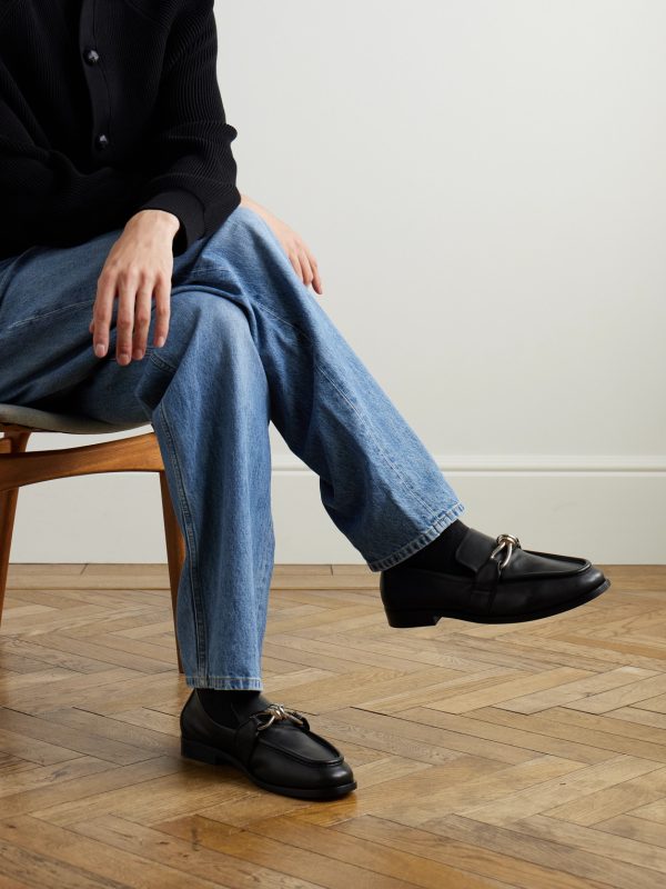 Astaire Knot-Detailed Leather Loafers - OU