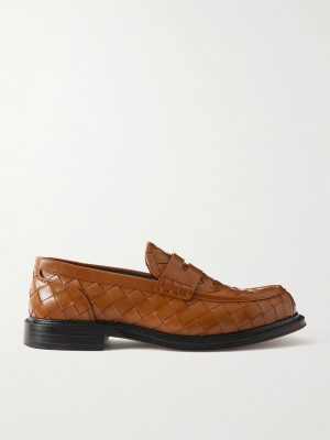 James Woven Leather Penny Loafers James Woven Leather Penny Loafers