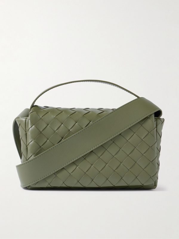 Intrecciato Leather Messenger Bag