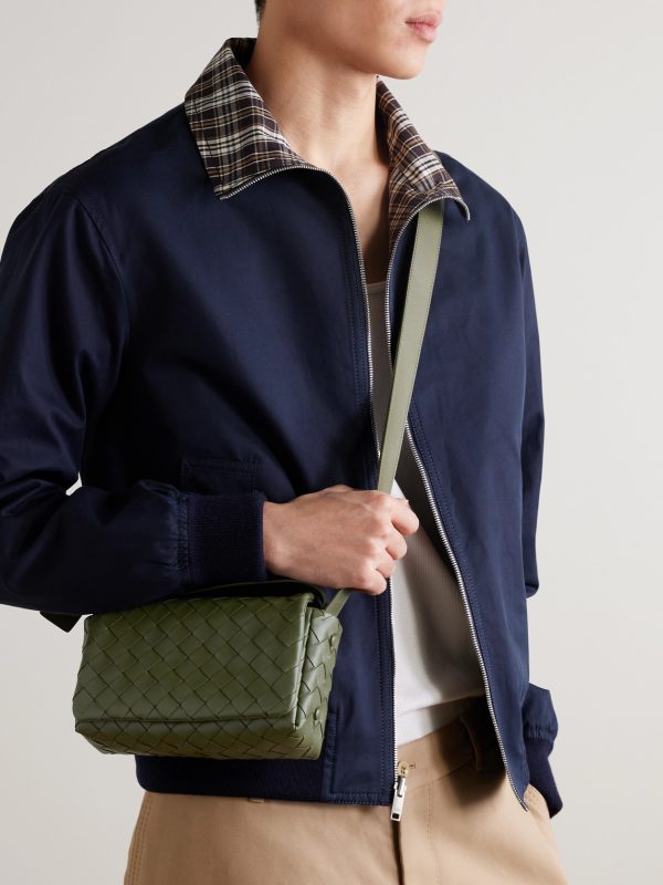 Intrecciato Leather Messenger Bag - OU