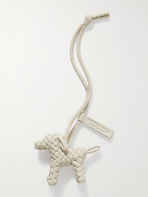 Logo-Debossed Intrecciato Leather Bag Charm Logo-Debossed Intrecciato Leather Bag Charm