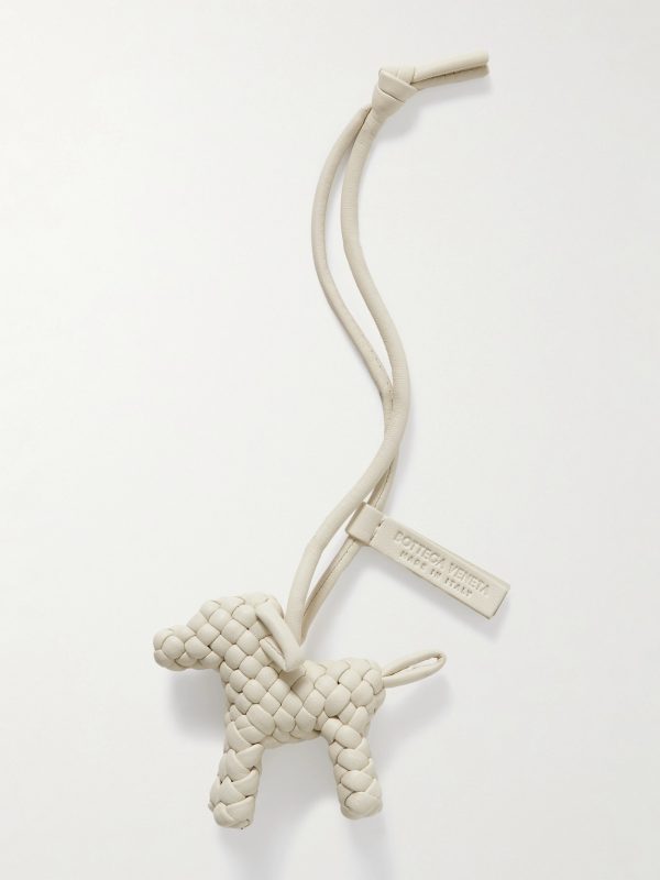 Logo-Debossed Intrecciato Leather Bag Charm Logo-Debossed Intrecciato Leather Bag Charm