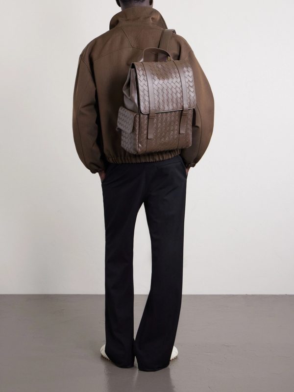 Intrecciato Leather Backpack - OU Intrecciato Leather Backpack - OU