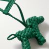 Logo-Debossed Intrecciato Leather Bag Charm - CU