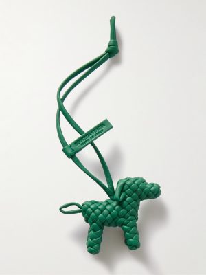Logo-Debossed Intrecciato Leather Bag Charm