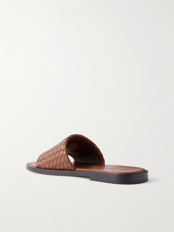 Intrecciato Leather Sandals - BK Intrecciato Leather Sandals - BK
