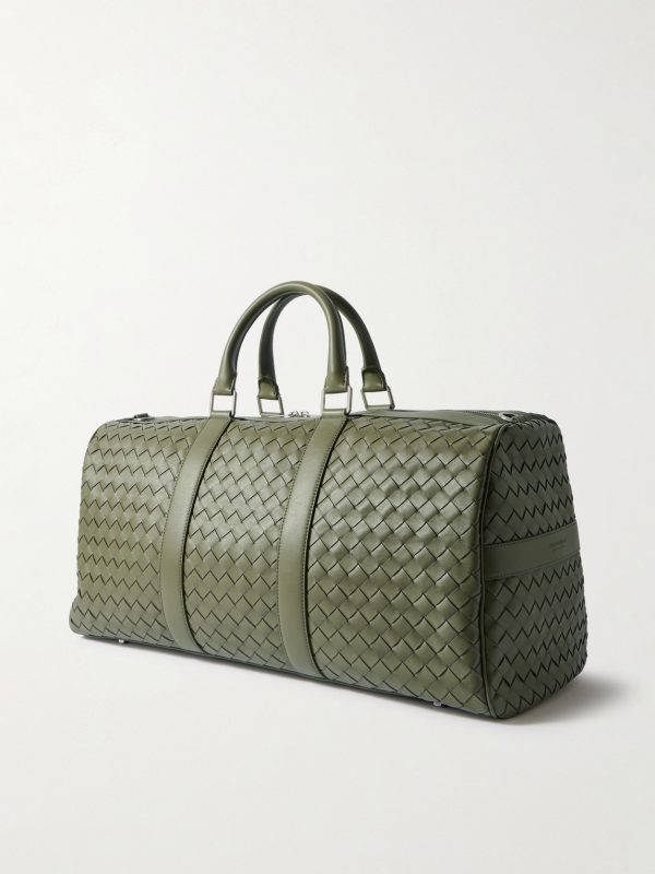 Intrecciato Leather Weekend Bag - BK Intrecciato Leather Weekend Bag - BK