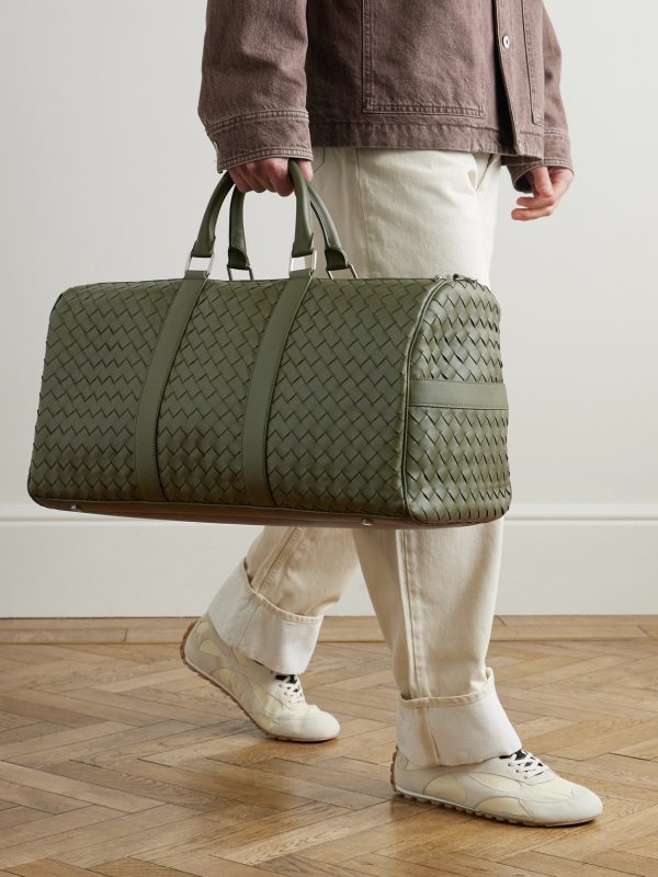 Intrecciato Leather Weekend Bag - OU Intrecciato Leather Weekend Bag - OU