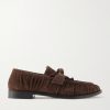 Astaire Knotted Gathered Suede Loafers