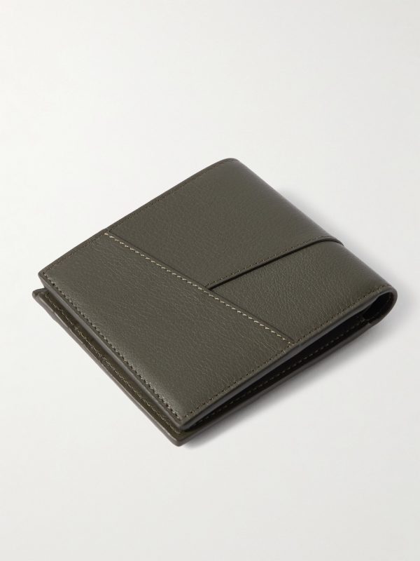 Puzzle Logo-Embossed Leather Billfold Wallet - BK Puzzle Logo-Embossed Leather Billfold Wallet - BK