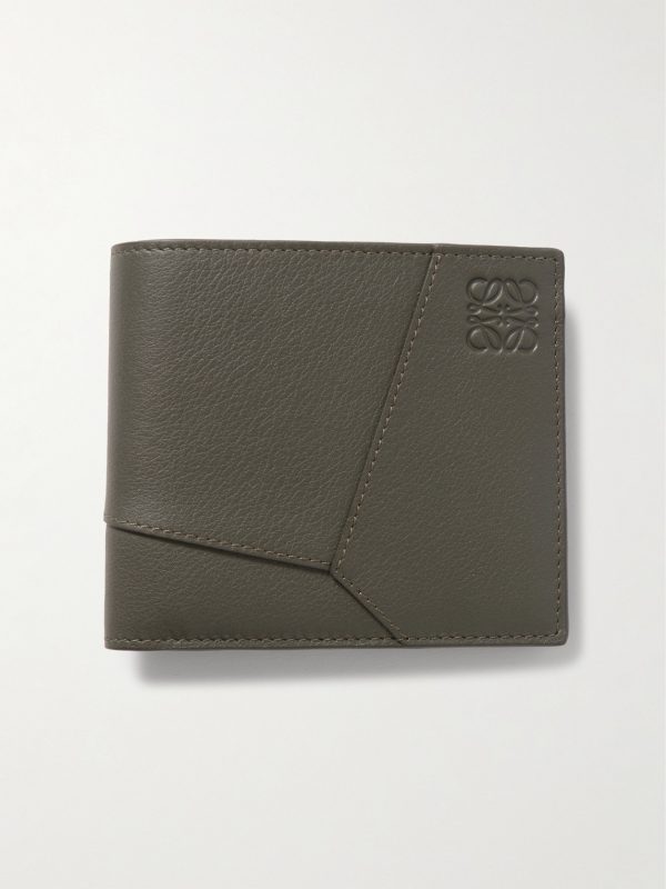 Puzzle Logo-Embossed Leather Billfold Wallet Puzzle Logo-Embossed Leather Billfold Wallet