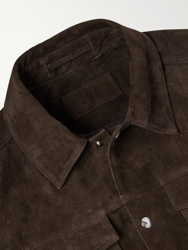 Croc-Effect Suede Jacket - E1 Croc-Effect Suede Jacket - E1