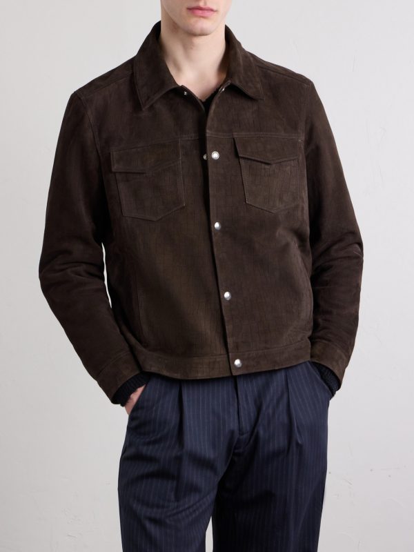 Croc-Effect Suede Jacket - FR Croc-Effect Suede Jacket - FR