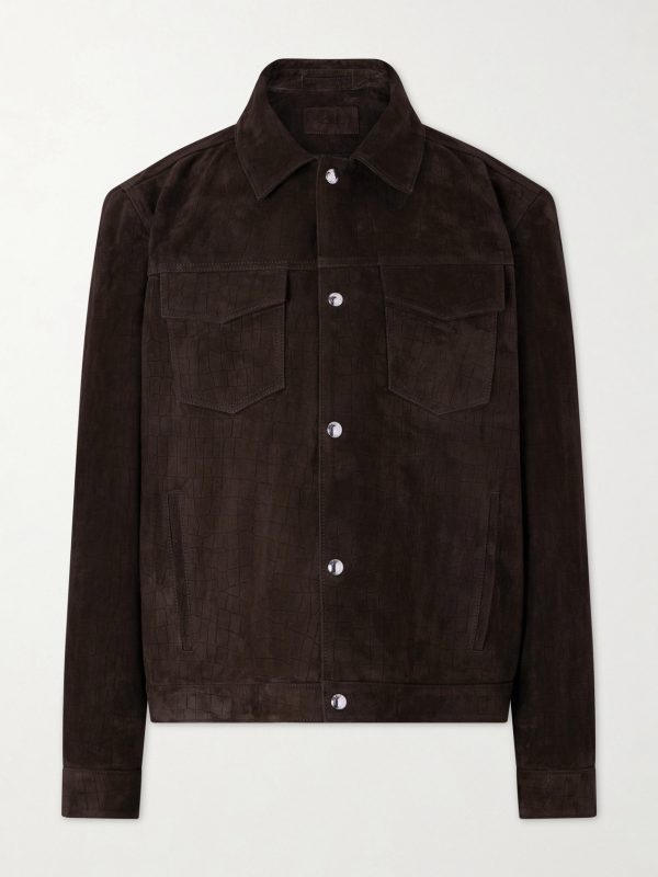 Croc-Effect Suede Jacket Croc-Effect Suede Jacket