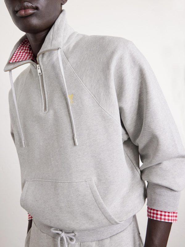 Logo-Embroidered Cotton-French Terry Half-Zip Sweater - CU Logo-Embroidered Cotton-French Terry Half-Zip Sweater - CU