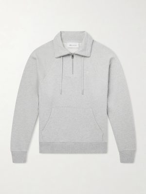 Logo-Embroidered Cotton-French Terry Half-Zip Sweater