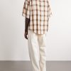 Logo-Embroidered Checked Lyocell Shirt - BK Logo-Embroidered Checked Lyocell Shirt - BK