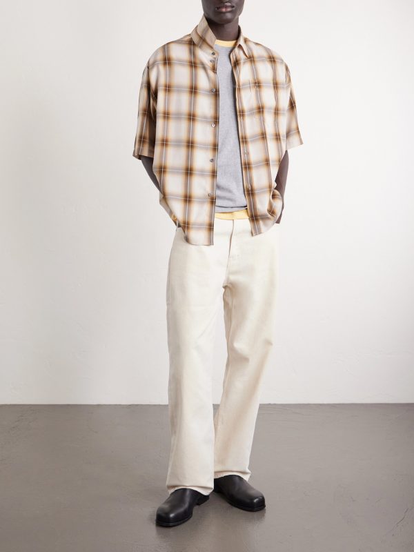Logo-Embroidered Checked Lyocell Shirt - OU Logo-Embroidered Checked Lyocell Shirt - OU