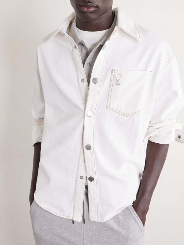 Logo-Embroidered Denim Overshirt - CU Logo-Embroidered Denim Overshirt - CU