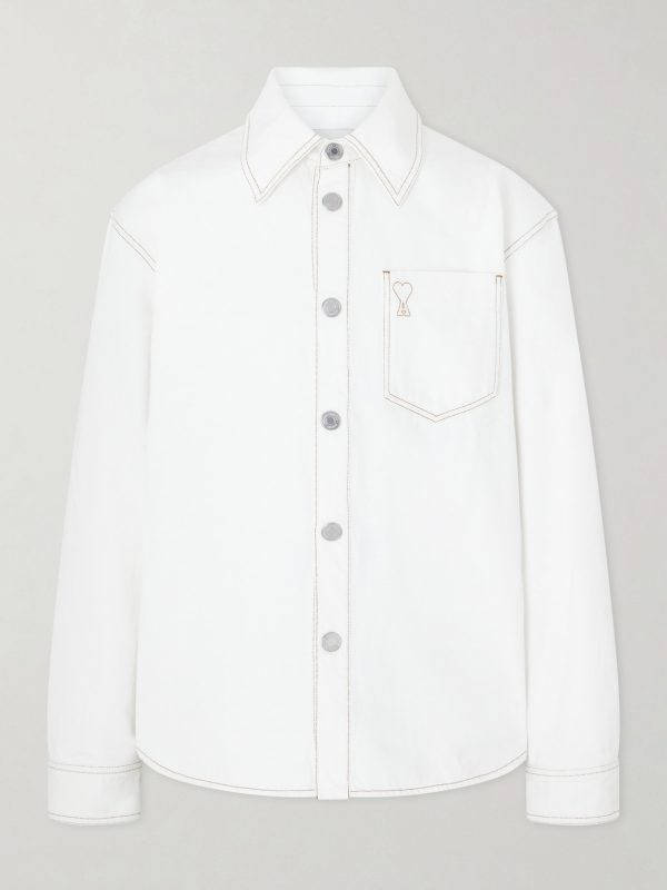 Logo-Embroidered Denim Overshirt Logo-Embroidered Denim Overshirt