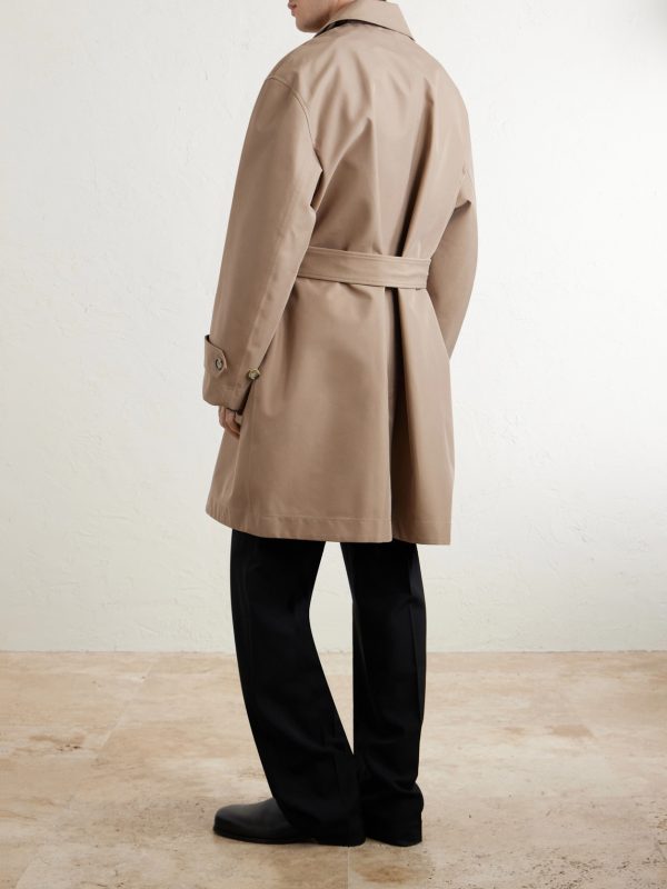 Belted Woven Trench Coat - BK