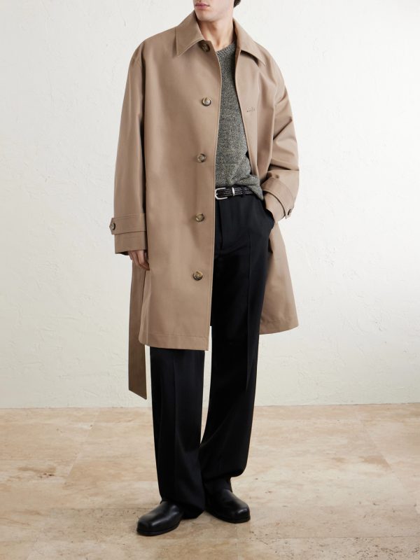 Belted Woven Trench Coat - OU
