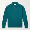 Knitted Wool and Cotton-Blend Polo Sweater Knitted Wool and Cotton-Blend Polo Sweater