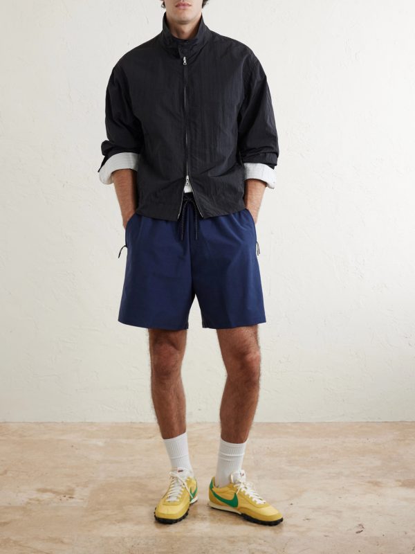 Tech Shori Wide-Leg Logo-Embroidered Dri-FIT Drawstring Shorts - OU