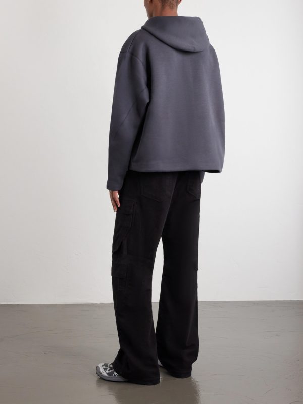 Tech Cropped Logo-Embroidered Fleece Zip-Up Hoodie - BK Tech Cropped Logo-Embroidered Fleece Zip-Up Hoodie - BK