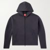Tech Cropped Logo-Embroidered Fleece Zip-Up Hoodie Tech Cropped Logo-Embroidered Fleece Zip-Up Hoodie
