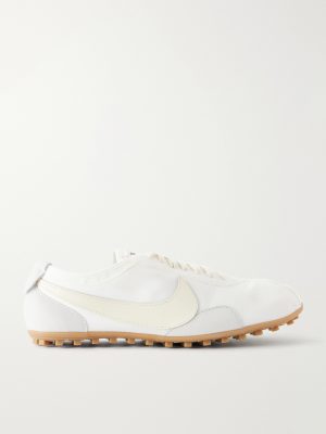 Moon Shoe Leather-Trimmed Shell Sneakers Moon Shoe Leather-Trimmed Shell Sneakers