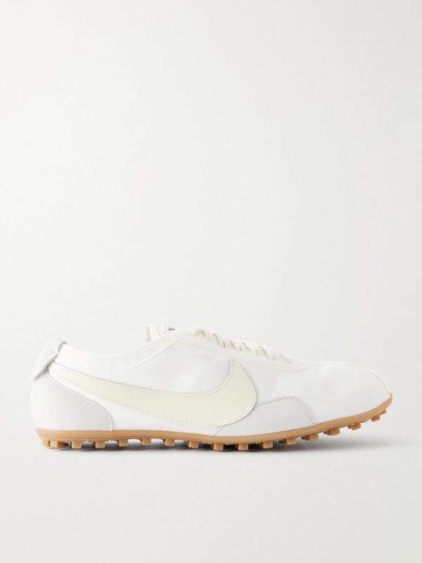 Moon Shoe Leather-Trimmed Shell Sneakers Moon Shoe Leather-Trimmed Shell Sneakers