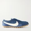 Moon Shoe Leather-Trimmed Shell Sneakers Moon Shoe Leather-Trimmed Shell Sneakers