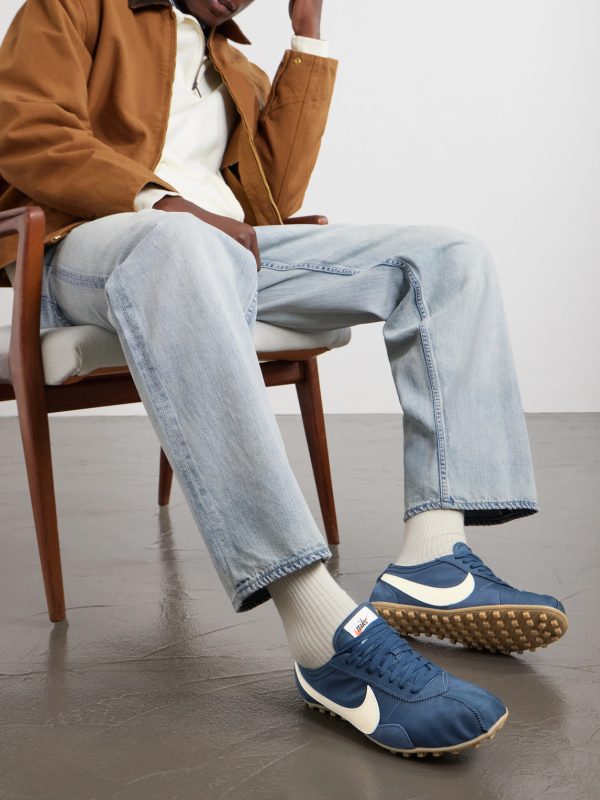 Moon Shoe Leather-Trimmed Shell Sneakers - OU Moon Shoe Leather-Trimmed Shell Sneakers - OU