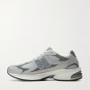 ABZORB 2010 Leather-Trimmed Mesh Sneakers - BK