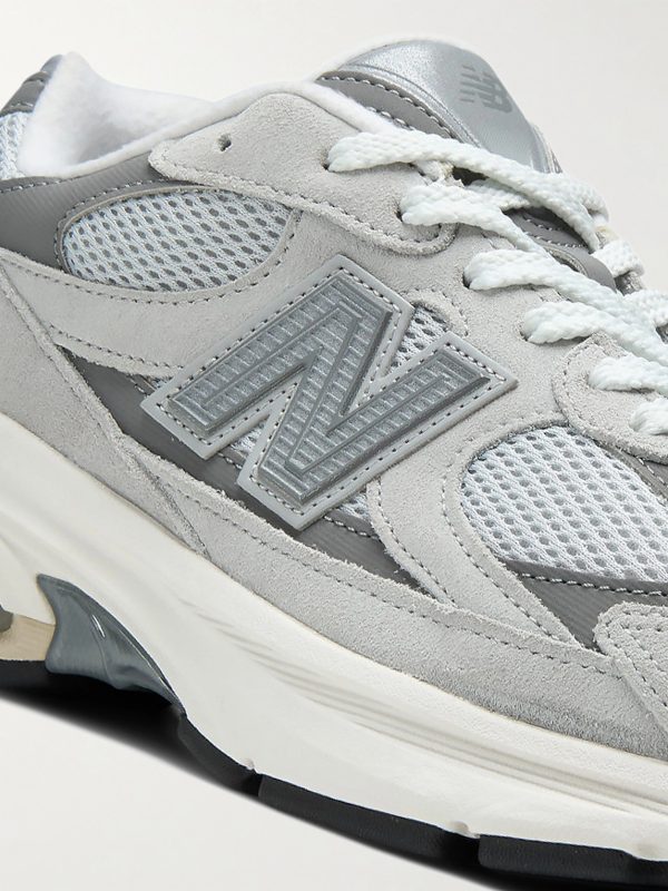 ABZORB 2010 Leather-Trimmed Mesh Sneakers - CU